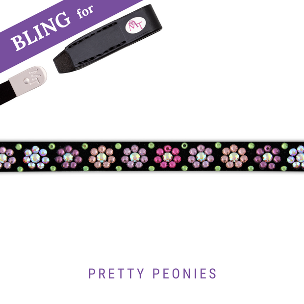 Pretty Peonies browband Bling Classic