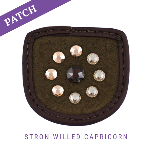 Strong Willed Capricorn Riding Glove Patch brown