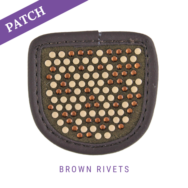 Brown Rivets riding glove Patch brown