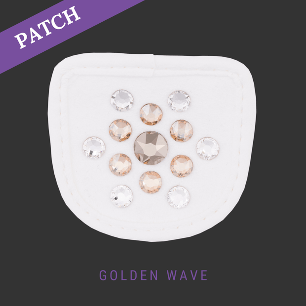 Golden Wave riding glove patch white