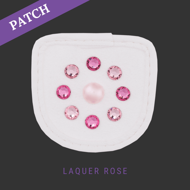 Laquer Rose riding glove patch white