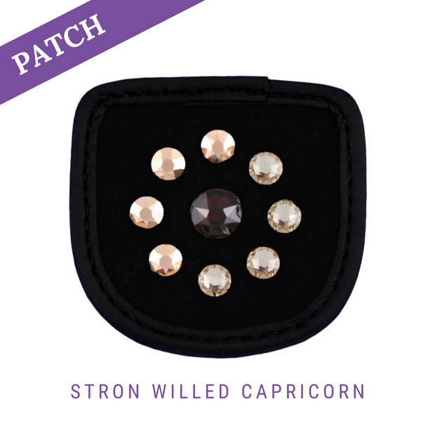 Strong Willed Capricorn Riding Glove Patch black
