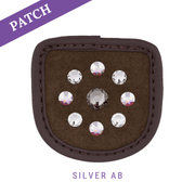 Silver AB riding glove patch brown