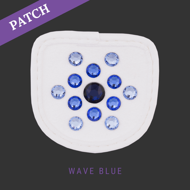 Wave Blue Riding Glove Patch white