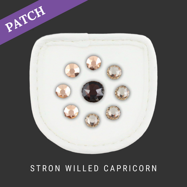 Strong Willed Capricorn Riding Glove Patch white